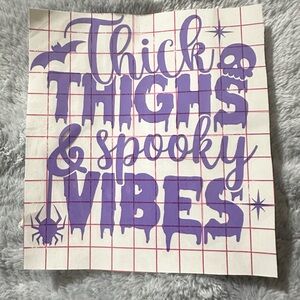 Thick Thighs & Spooky Vibes Purple Decal Large